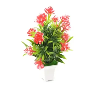 Wild Artificial Flower Plants with Cute Pot | Flower Plant for Home Office Decor | Tabletop and Desk Decoration | Artificial Flower for Balcony Indoor Decor, Plants for Living Room (1 Pc).